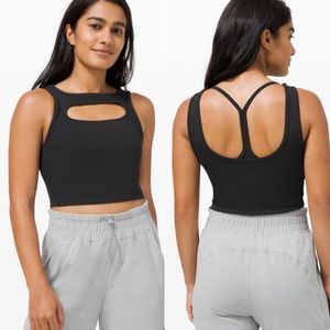 🚫SOLD🚫Lululemon LA Front Cut-Out Crop Tank - Black 8
